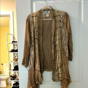 Ania.A Boho Tan Open Front Cardigan